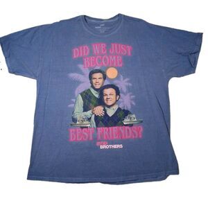 Philcos Step Brothers Did We Just Become Best Friends Blue Graphic Shirt Mens XL